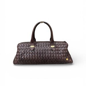 Vintage Bally Woven Leather Satchel – Made in Italy